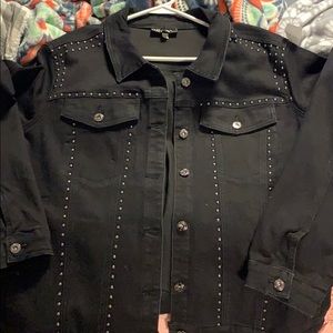 Black studded jean jacket